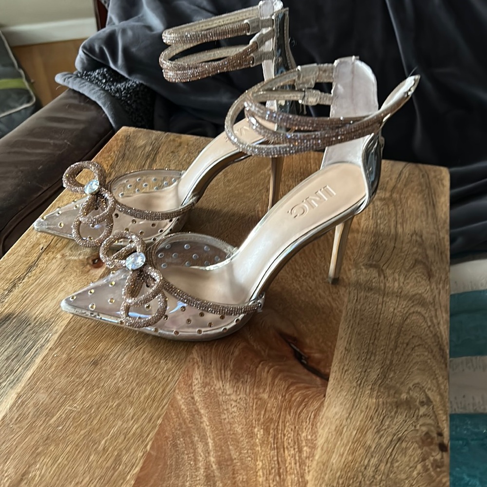INC Pointed Toe Rhinestone Heels